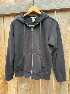 H&M Black Zip-Up Hoodie